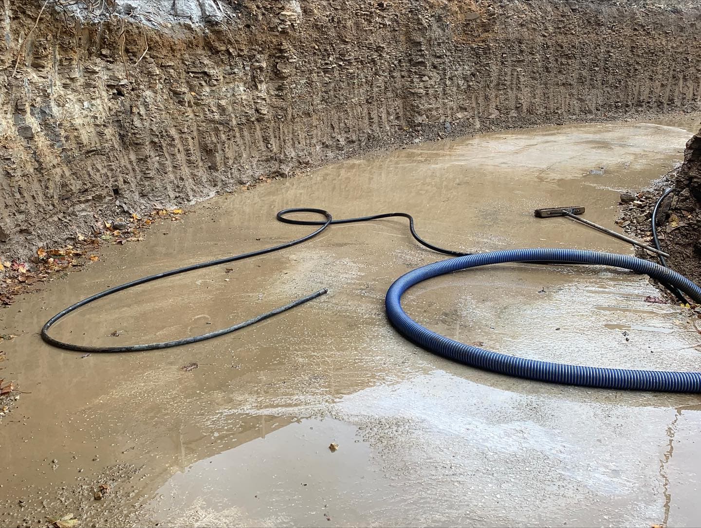 Footings clean and clear of water, ready for steelwork