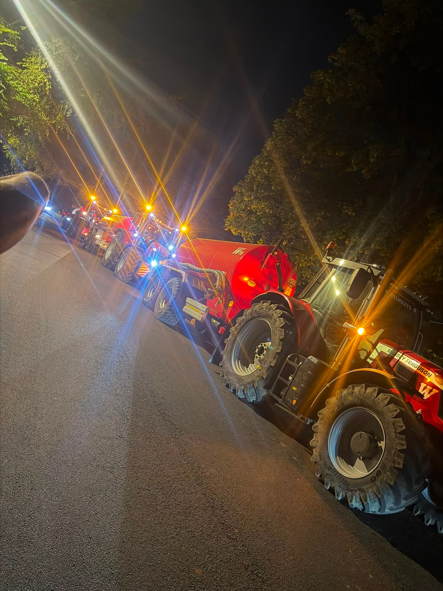UK Drainage Services tractors and tankers working through the night at Roundhay Festival, Leeds