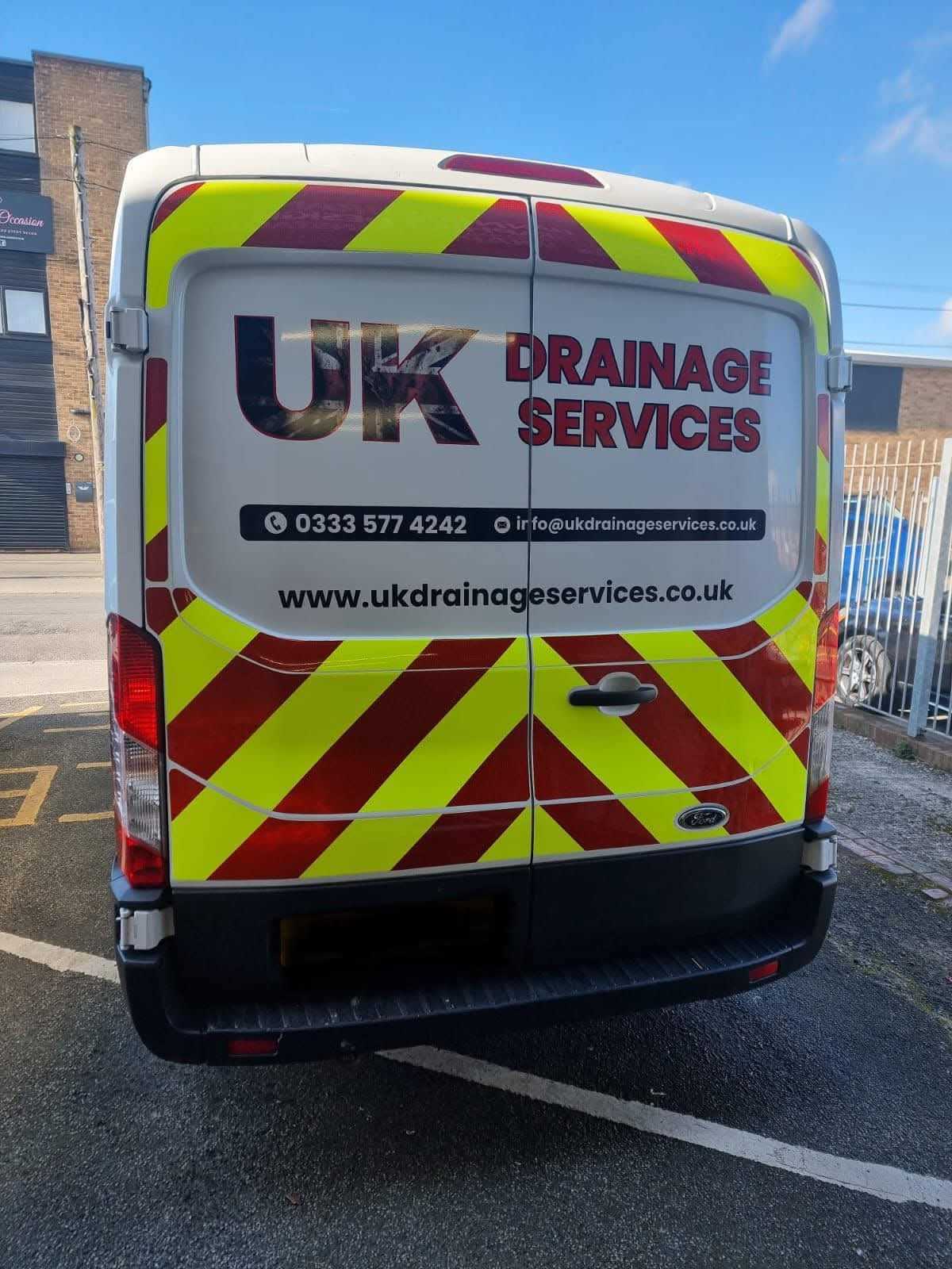 UK Drainage Services van at a residential job